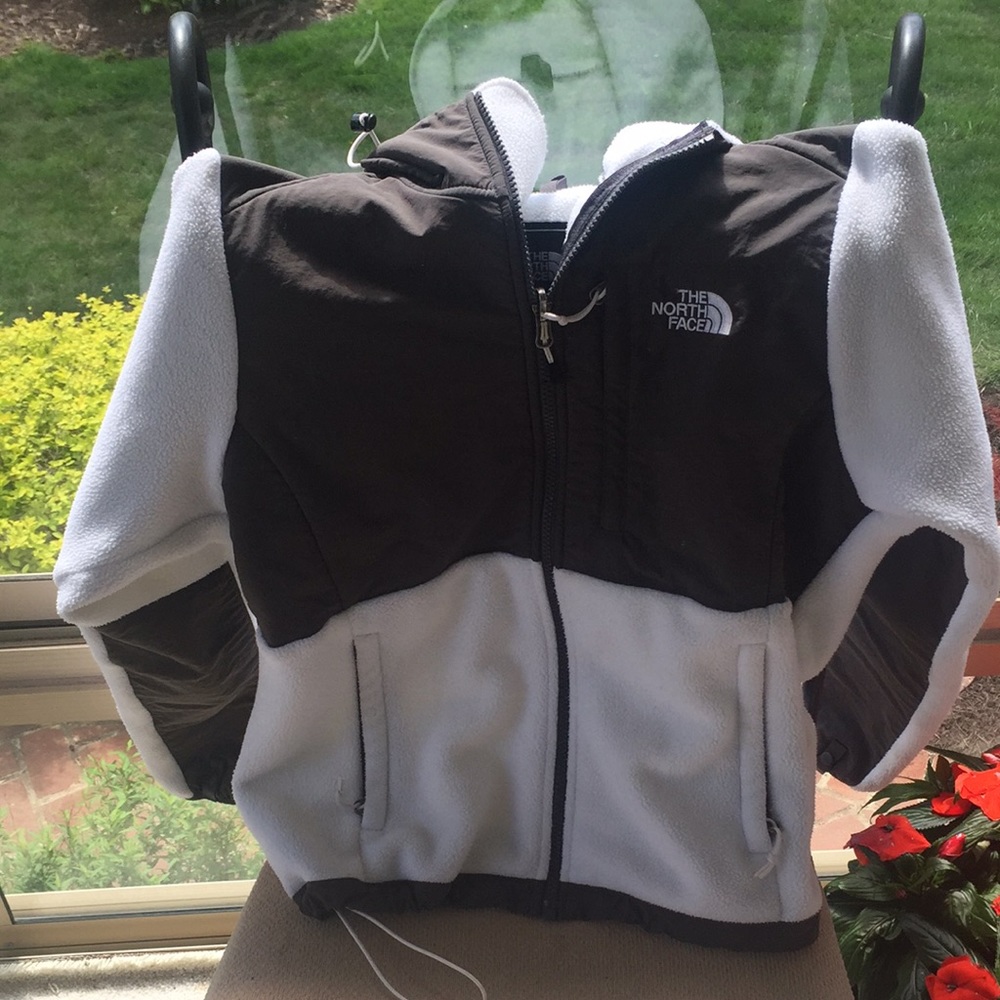 North face white and gray jacket size small